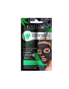 Eveline Cosmetics Cannabis Skin Care 3 in 1 Charcoal Mask...