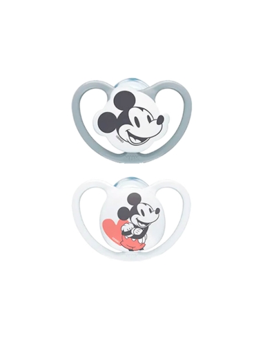 NUK Space Mickey Chupeta Silicone Menino 6-18M x2