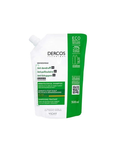 Dercos Champô Anti-Caspa Cabelos Secos Recarga 500ml