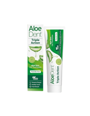 AloeDent Gel Dentrifico Tripla Ação Sem Flúor 100ml