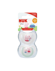 NUK Star Peppa Pig Chupeta Silicone 0-6M x2