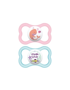 Mam Chupeta Air Silicone +6m Rosa 2 un