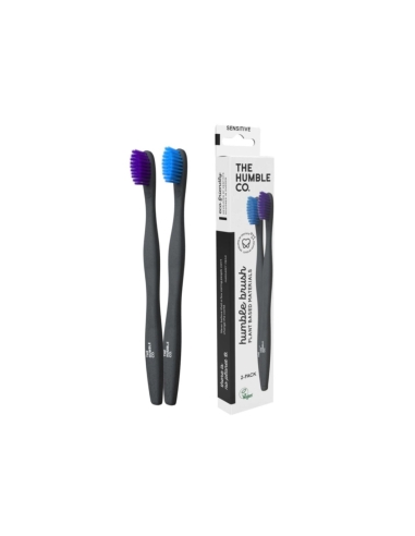 The Humble Co Escova de Dentes Plant Based Adulto Suave Azul e Roxo 2unidades