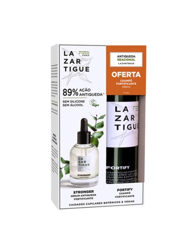 Lazartigue Coffret Stronger Hair Sérum Fortificante 50ml + Fortify Champô Fortificante Complemento Antiqueda 250ml