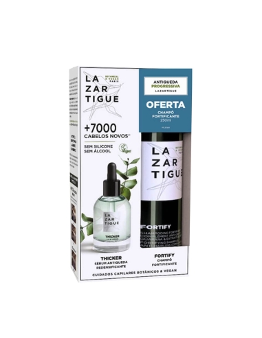 Lazartigue Coffret Thicker Hair Sérum Redensificante 50ml + Fortify Champô Fortificante Complemento Antiqueda 250ml