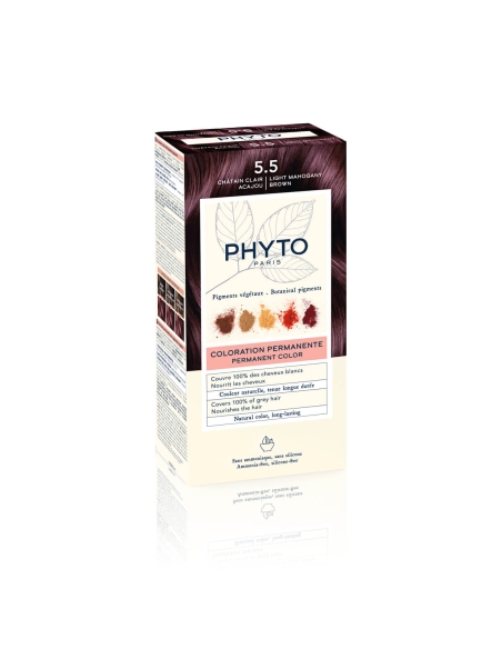 Phyto Color Coloração Permanente com Pigmentos Vegetais 5.5 Castanho Claro Acaju