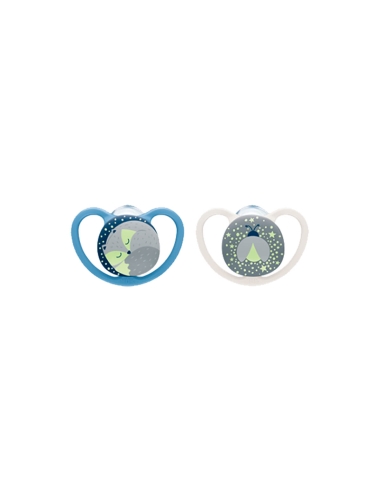 NUK Space Night Chupeta Silicone 0-6M x2