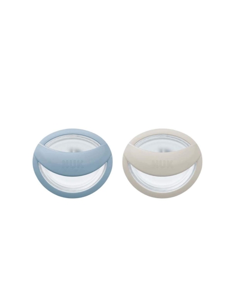 Nuk MommyFeel Chupeta de Silicone 0-9m Azul x2