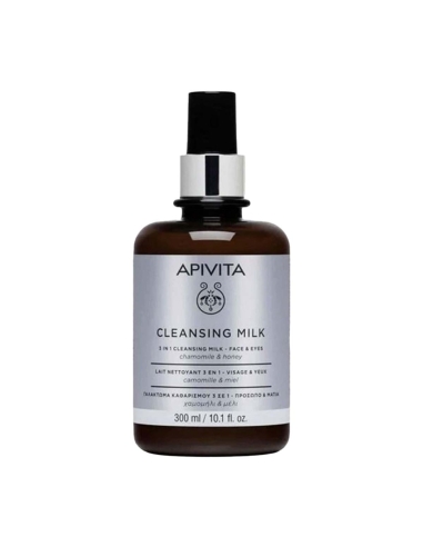 Apivita Face Cleansing Leite de Limpeza 3 em 1 Rosto e Olhos 300ml