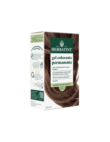 Herbatint Gel Colorante Capilar Permanente 6D Louro Escuro Dourado 150ml