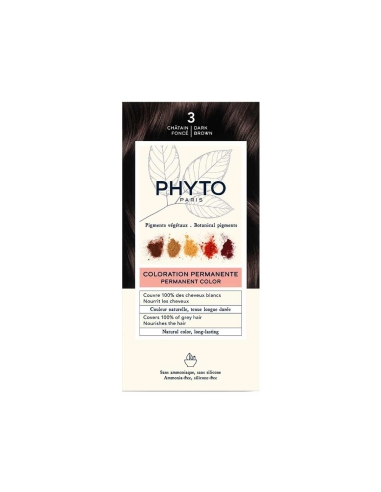 Phyto Color Coloração Permanente com Pigmentos Vegetais 3 Castanho Escuro