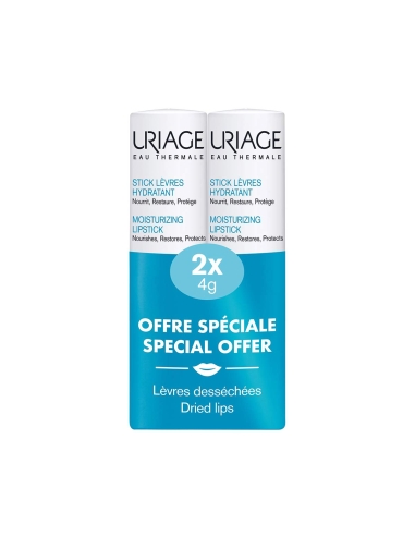 Uriage Pack Água Termal Stick Labial Hidratante 4gx2