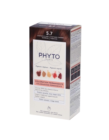 Phyto Color Coloração Permanente com Pigmentos Vegetais 5.7 Castanho Claro Marron