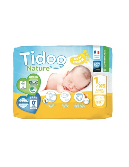 Tidoo Fraldas Recém-Nascido 1XS (2-5Kg) 26 unidades