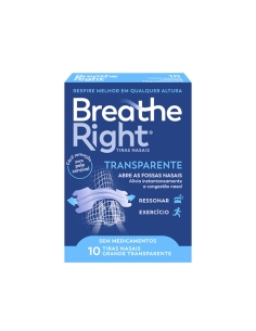 Breathe Right Tiras Nasais Transparentes Grandes x 10