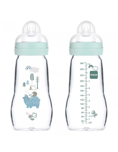 Mam Biberão de Vidro Feel Good Azul 2m 260ml