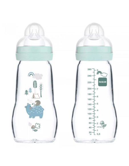 Mam Biberão de Vidro Feel Good Azul 2m 260ml