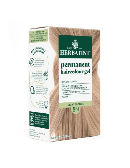 Herbatint Gel Colorante Capilar Permanente 8N Louro Claro 150ml