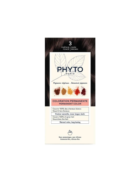 Phyto Color Coloração Permanente com Pigmentos Vegetais 3 Castanho Escuro