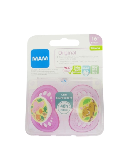 Mam Chupeta Original Silicone +16m Rosa 2un