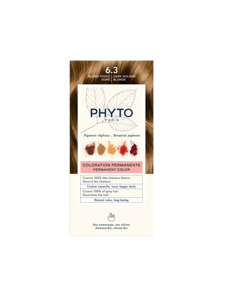 Phyto Color Coloração Permanente com Pigmentos Vegetais 6.3 Louro Escuro Dourado