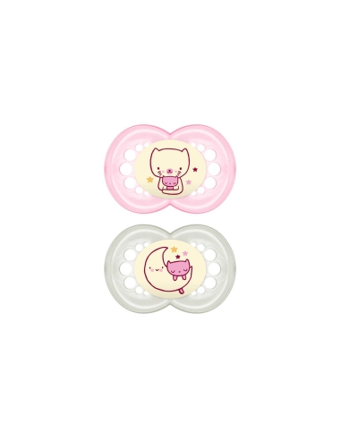 Mam Chupeta Original Night Silicone +16m Rosa 2un