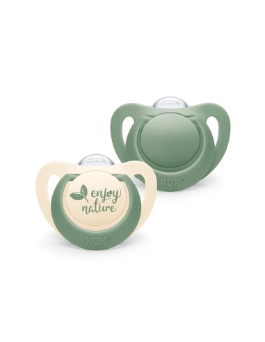 Nuk For Nature Chupeta Silicone Verde 6 a 18m x2