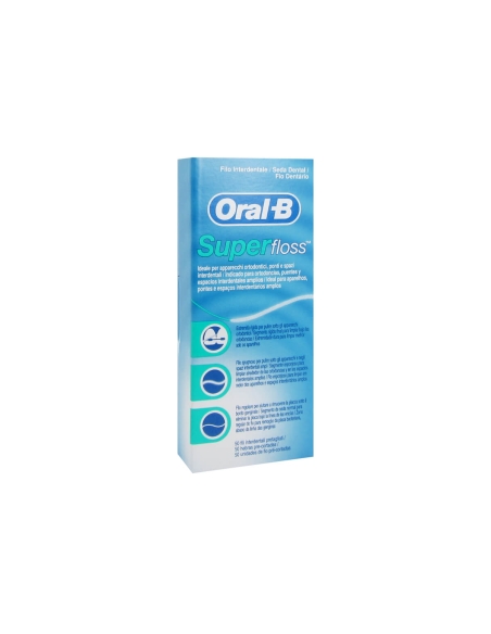 Oral B Superfloss Fio Dentário Aparelhos Ortodonticos Menta 50 Fios