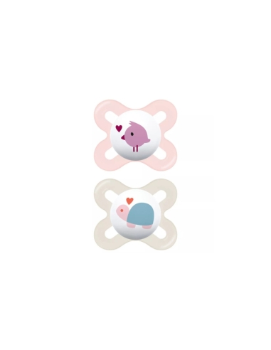 Mam Start Chupeta Silicone 0-2m Rosa 2 Unidades
