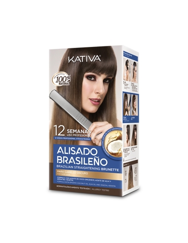 Kativa Kit Alisamento Brasileiro Cabelos Escuros