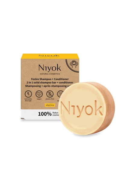 Niyok Champo e Condicionador Solido 2 em 1 Vitamina 80g