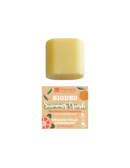 laSaponaria Biodeo Desodorizante Biologico Solido Summer Crush Tangerina e Toranja 40g