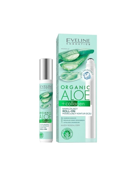 Eveline Cosmetics Organic Aloe and Collagen Roll-On Contorno de Olhos 15ml