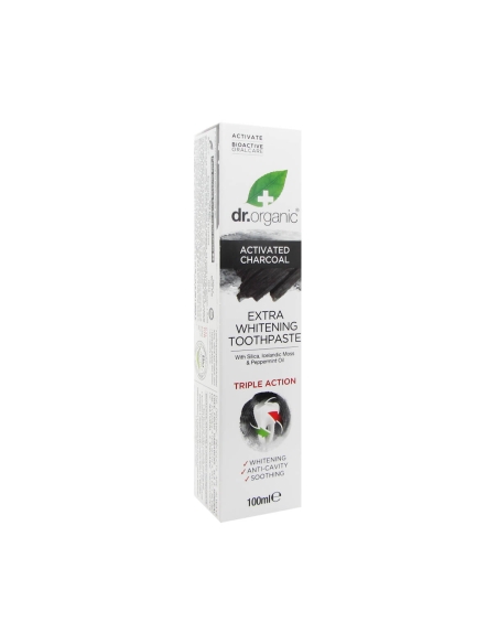 Dr Organic Pasta Dentífrica de Carvão Extra Branqueadora 100ml