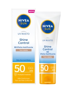 Nivea Sun Protetor UV Rosto BB Shine Control Tinted SPF50...