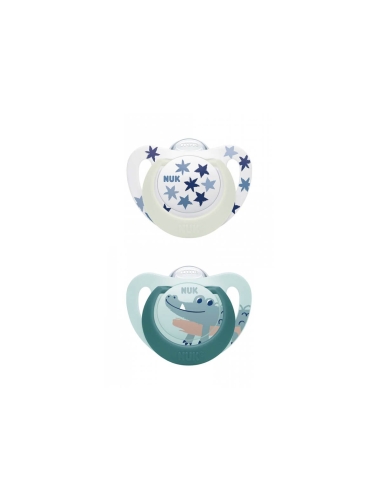 NUK Star Day and Night Chupeta Silicone 6-18M x2