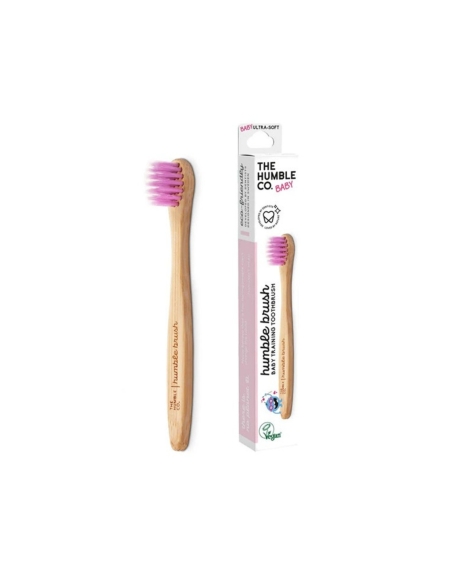 The Humble Co Escova de Dentes de Bambu Bebe Rosa