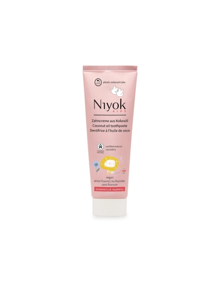 Niyok Dentifrico Natural de Oleo de Coco Criança Morango e Framboesa 75ml