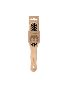 Niyok Escova de Madeira para Cabelo Alongada