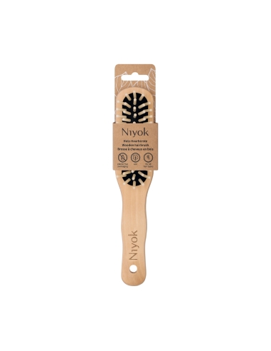 Niyok Escova de Madeira para Cabelo Alongada