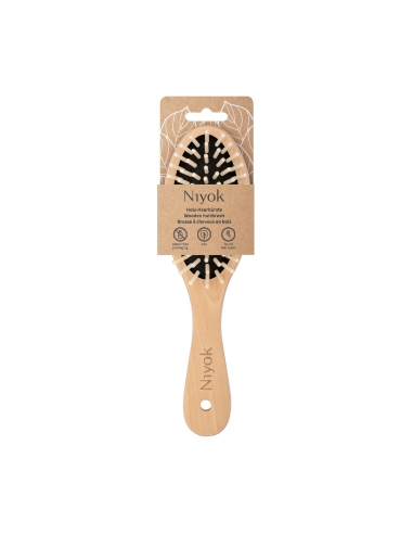 Niyok Escova de Madeira para Cabelo 22,5cm