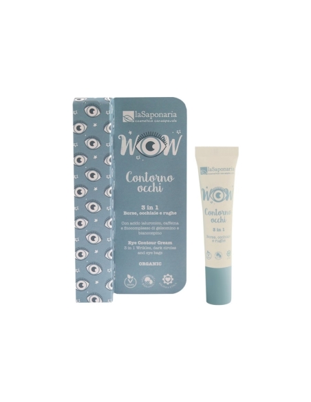 laSaponaria WOW Creme Contorno de Olhos 3 em 1 Rugas Olheiras e Papos 15ml
