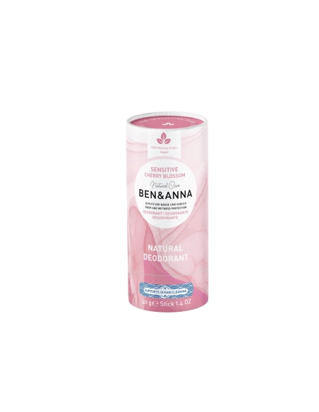 Ben Anna Desodorizante Natural Sensitive Flor de Cerejeira Japonesa Stick Tubo Papel 40g