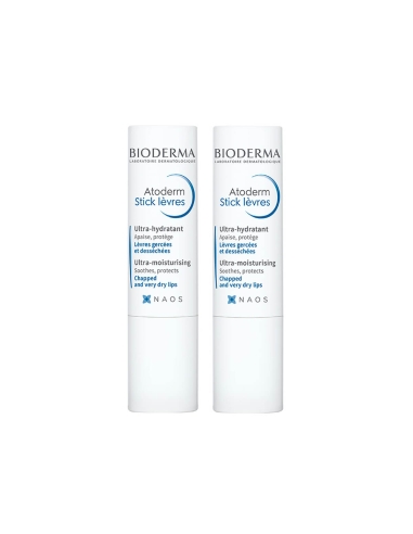 Bioderma Pack Atoderm Lábios Stick Hidratante 2x4g