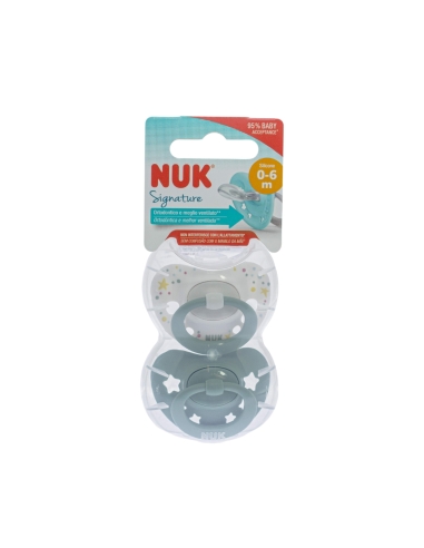 NUK Signature Chupeta Silicone 0-6m x2