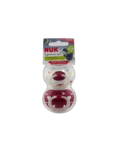 NUK Signature Night Chupeta Silicone 18-36m x2