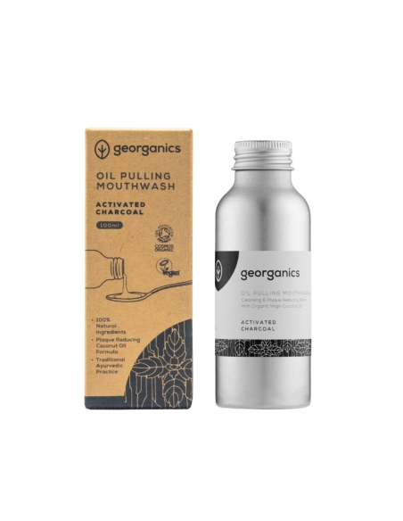 Georganics Elixir Bucal Carvão Vegetal Ativado e Óleo de Coco Biológico 100ml