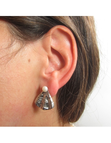 MRIO Classic Brincos 3 Flores e Pérola Prata...