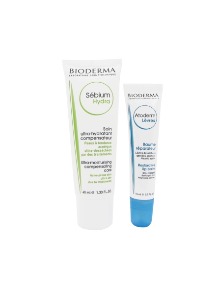 Bioderma Iso Kit Sébium Hydra 40ml e Bioderma Atoderm Bálsamo Labial 15ml