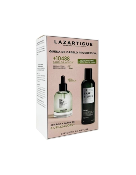 Lazartigue Coffret Thicker Hair Sérum Redensificante 50ml + Fortify Champô Fortificante Complemento Antiqueda 250ml